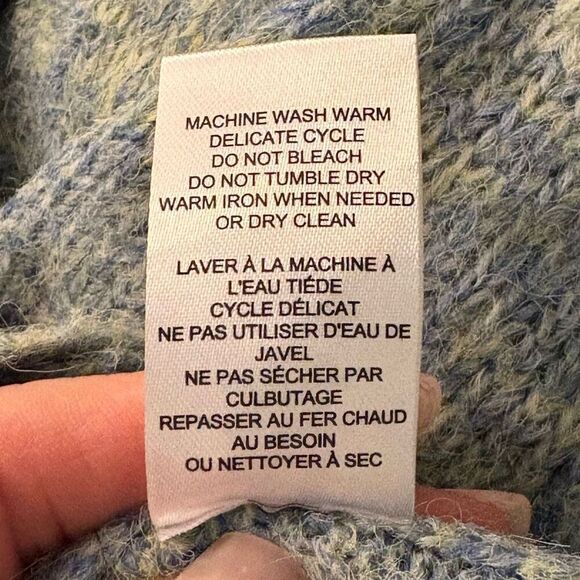 NEW TAHARI Cropped V-Neck Cardigan Blue Green Women’s Size Medium Spring Fall - Picture 8 of 10